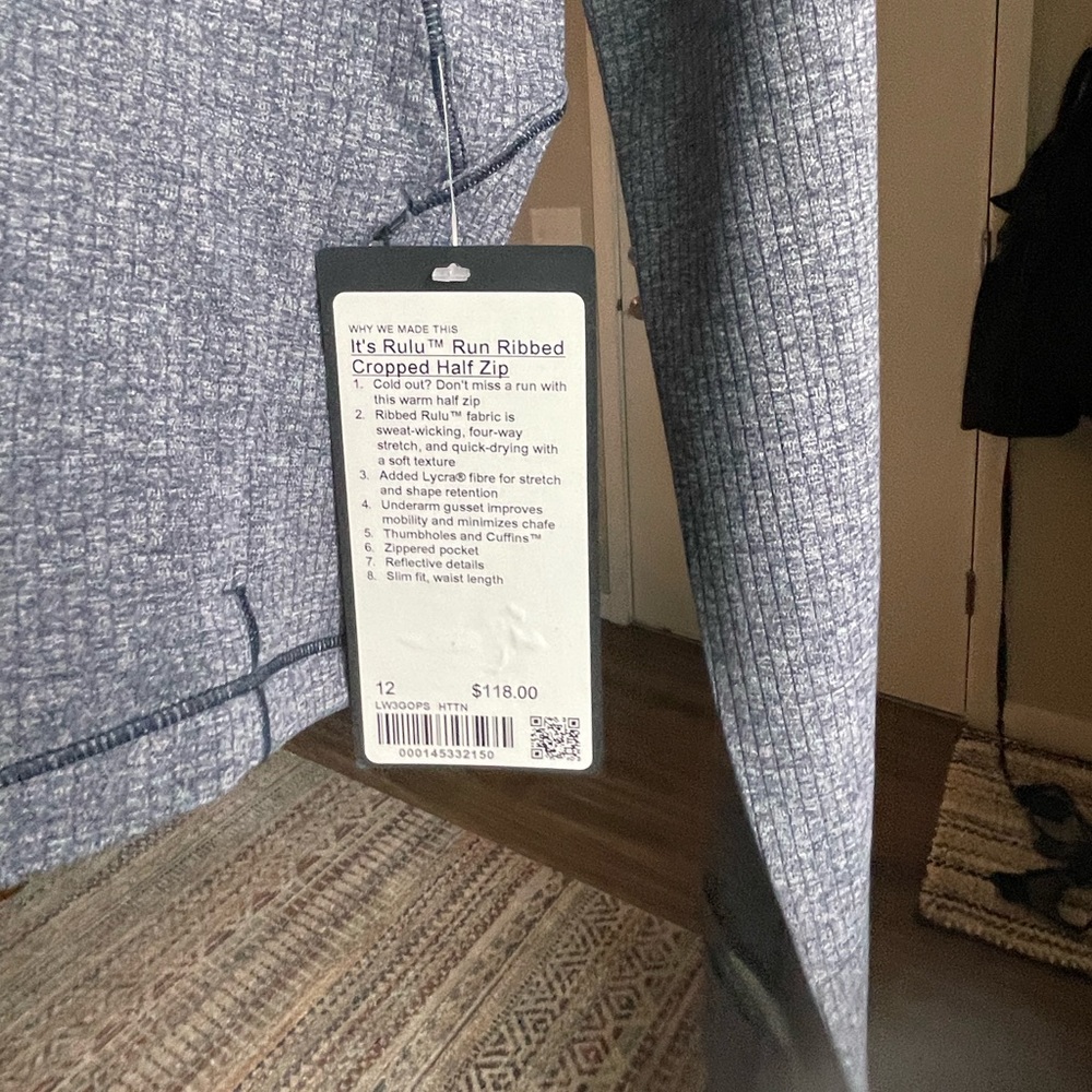 NWT It’s Rulu Run Cropped Half Zip *Ribbed - Picture 3 of 6